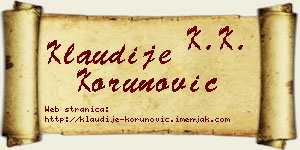 Klaudije Korunović vizit kartica
